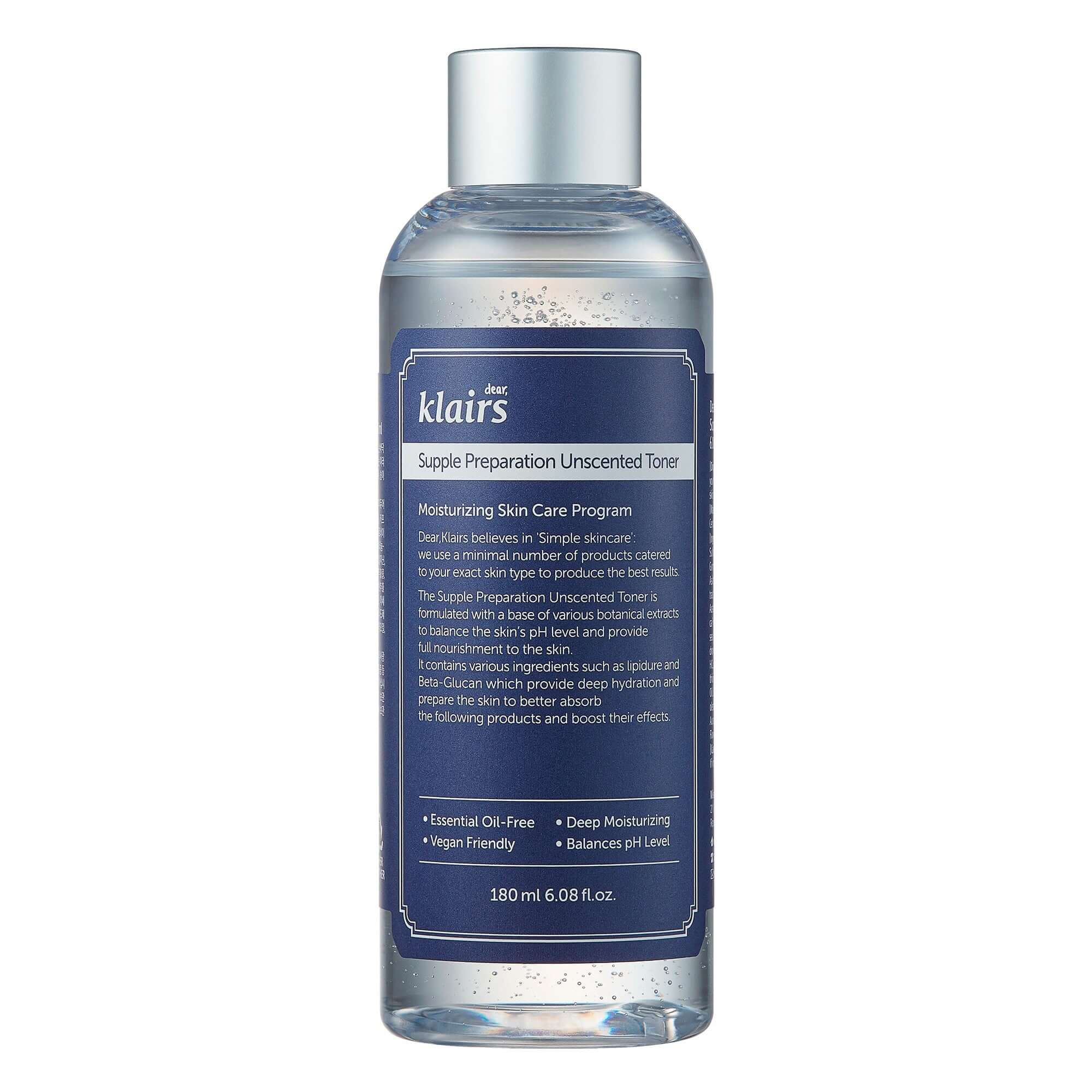 Klairs Supple Preparation Unscented Toner 180ml - Auryn Skin - Italia