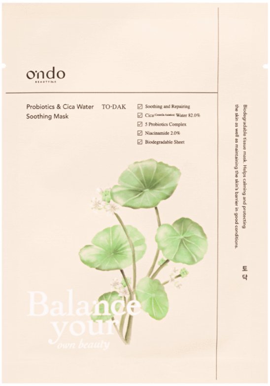 Ondo Probiotics & Cica Water Soothing Mask To-Dak - Auryn Skin - Italia