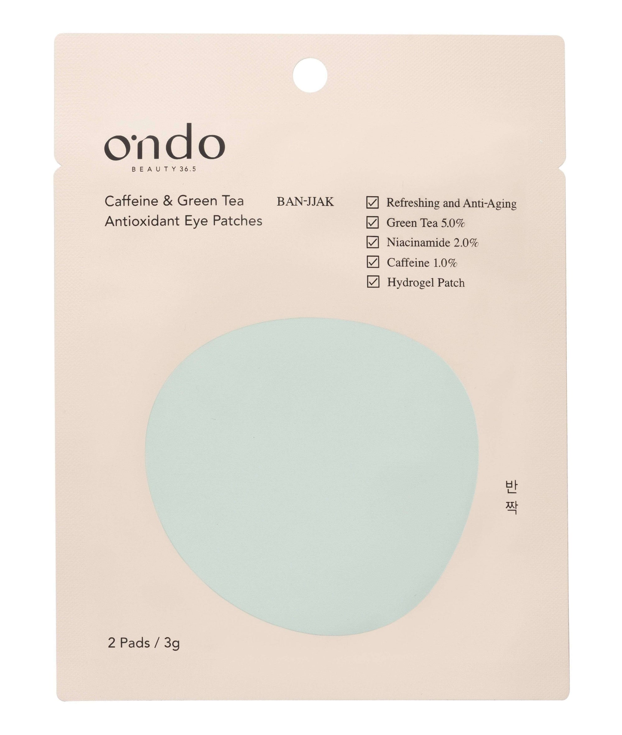 Ondo Caffeine & Green Tea Antioxidant Eye Patches - Auryn Skin - Italia